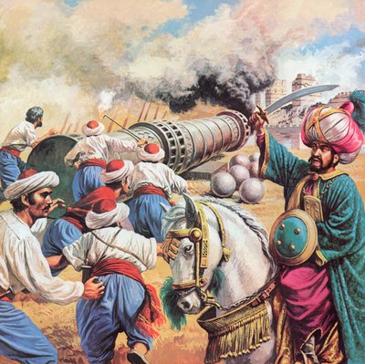 Sultan Mehmed belegerde Constantinopel, 1453 door English School